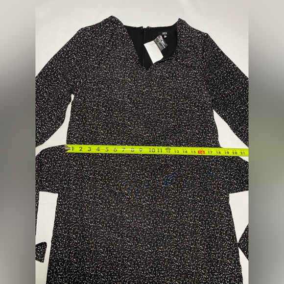 Tie V-Neck Dress - WHITE SPECKLE lined - Picture 12 of 17